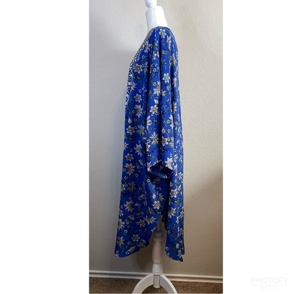 Bobeau Blue Boho Hippie Womens Loose Flowy Draped Cardigan Kimono Size 3X - Picture 3 of 6
